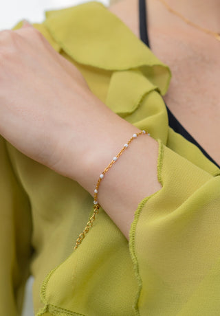 White Beaded Bracelet