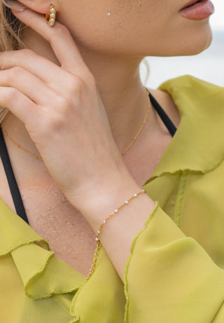 White Beaded Bracelet