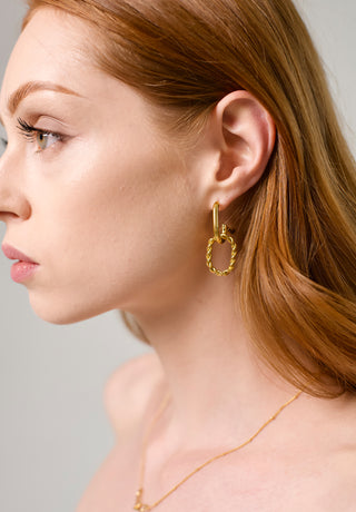 Double Drop Hoop Earrings