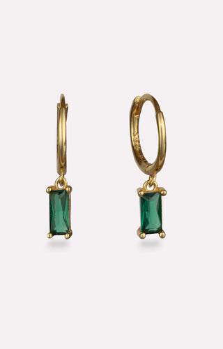 Emerald Hoop Earrings