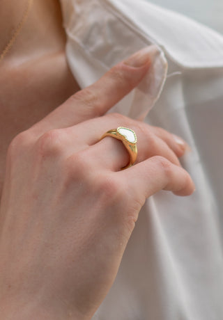 White Heart Ring