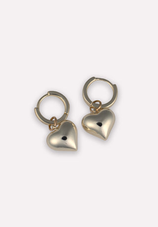 Puffy Heart Hoop Earrings