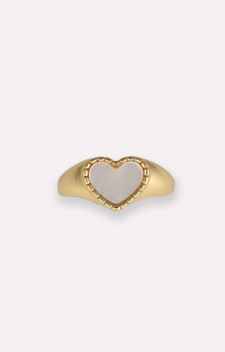 White Heart Ring